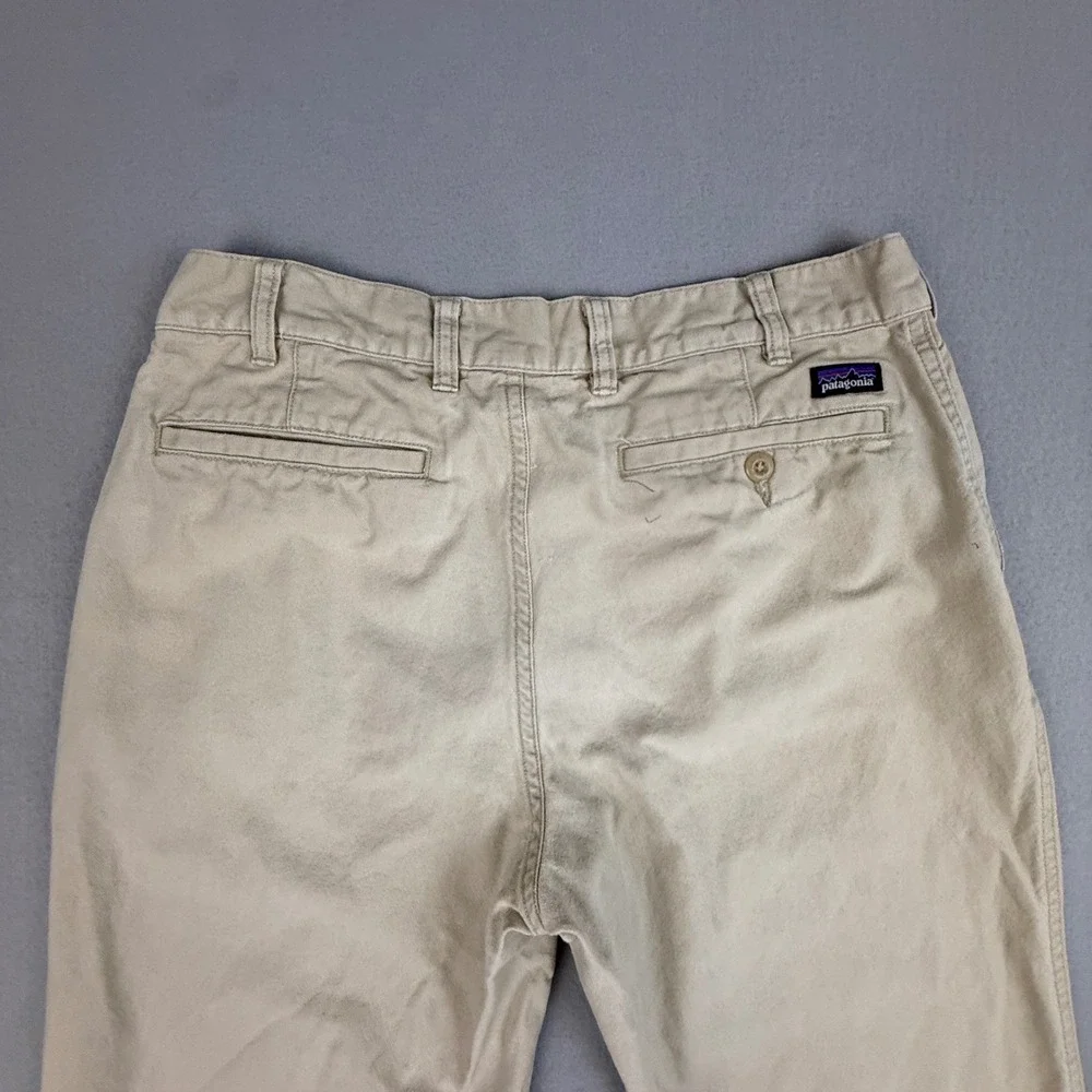 Patagonia Mens Organic Cotton Canvas Pants Khaki Tan Straight Leg Trousers 30x29